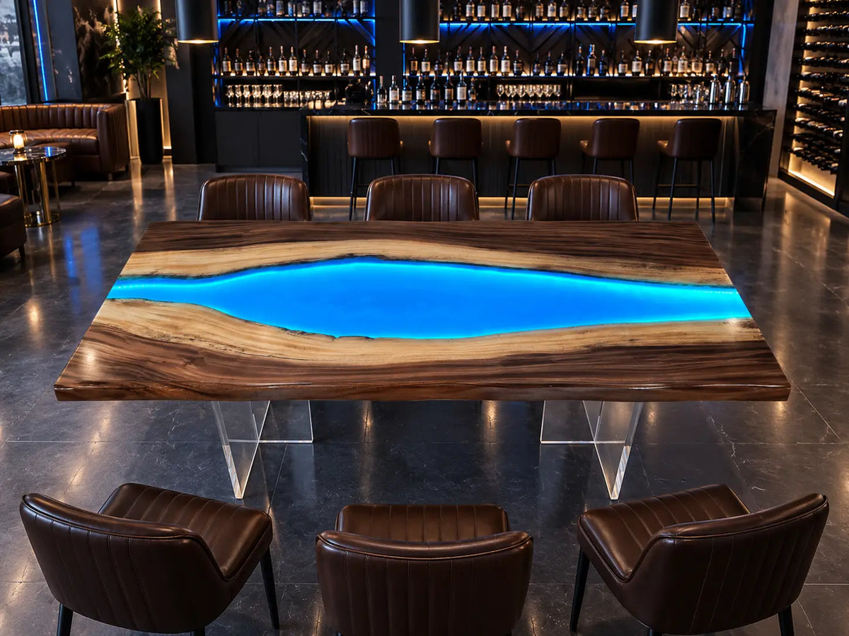 Custom Epoxy Table with LED AL001