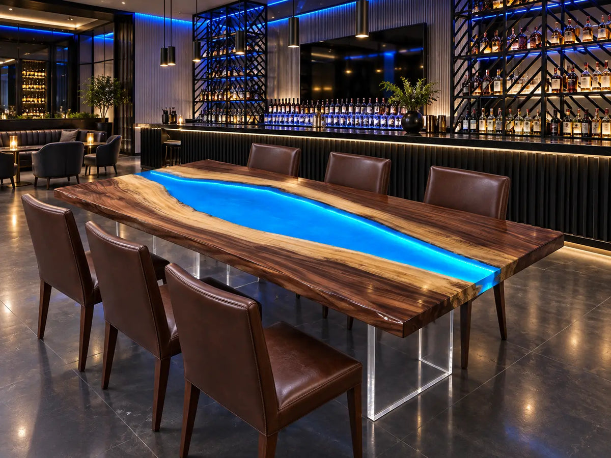 Custom Epoxy Table with LED AL001
