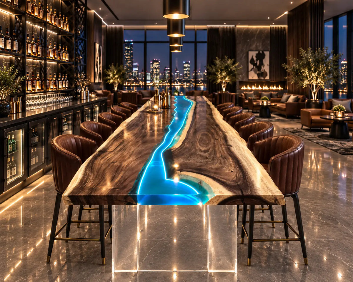 Custom Epoxy Bar Top with LED AL004