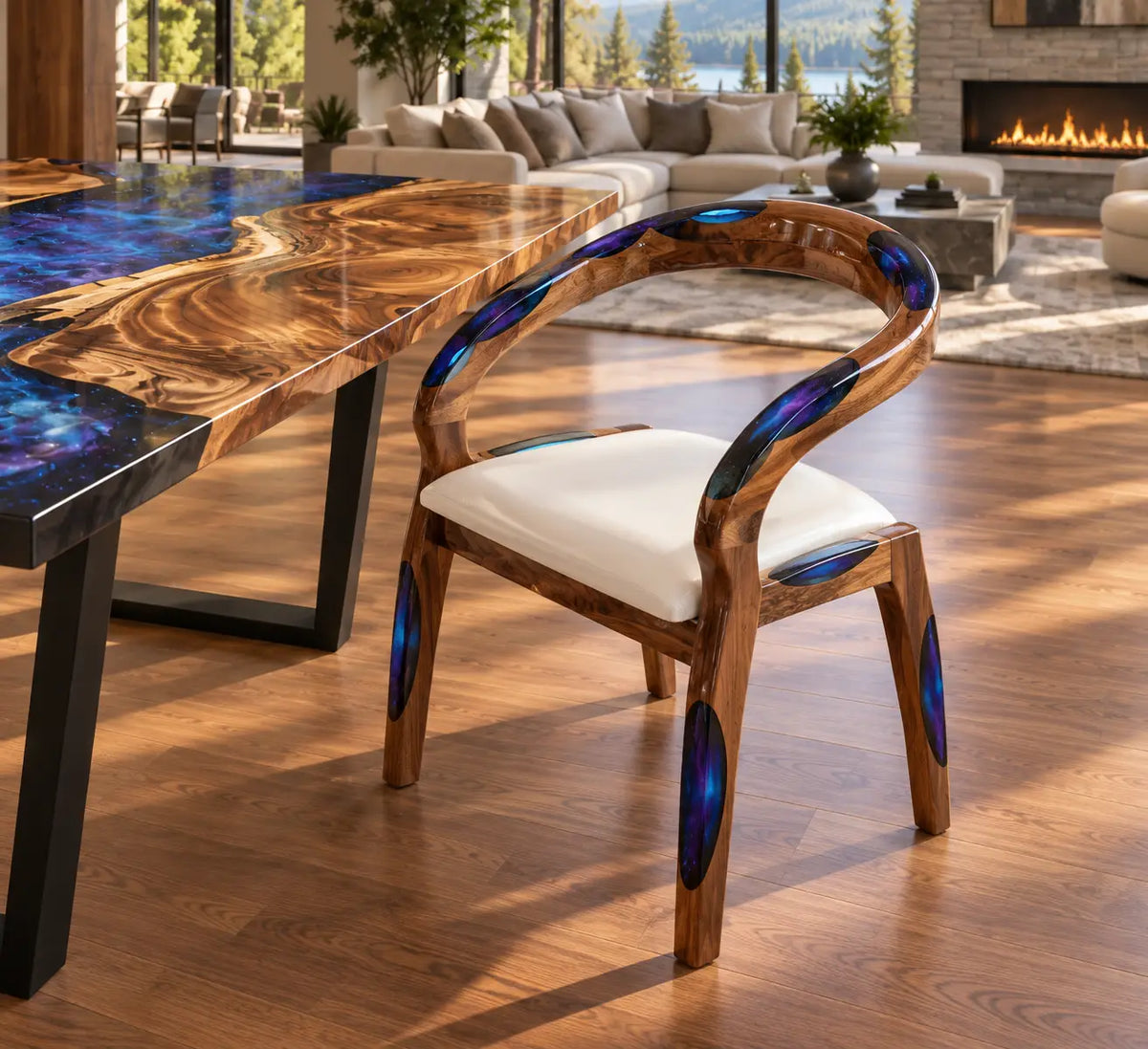 Custom Epoxy Resin Galaxy Table AL005