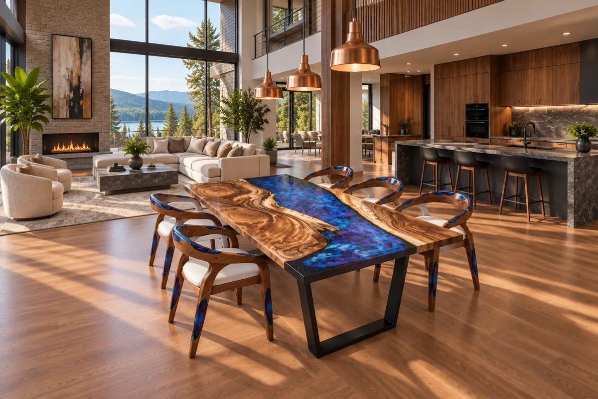 Custom Epoxy Resin Galaxy Table AL005