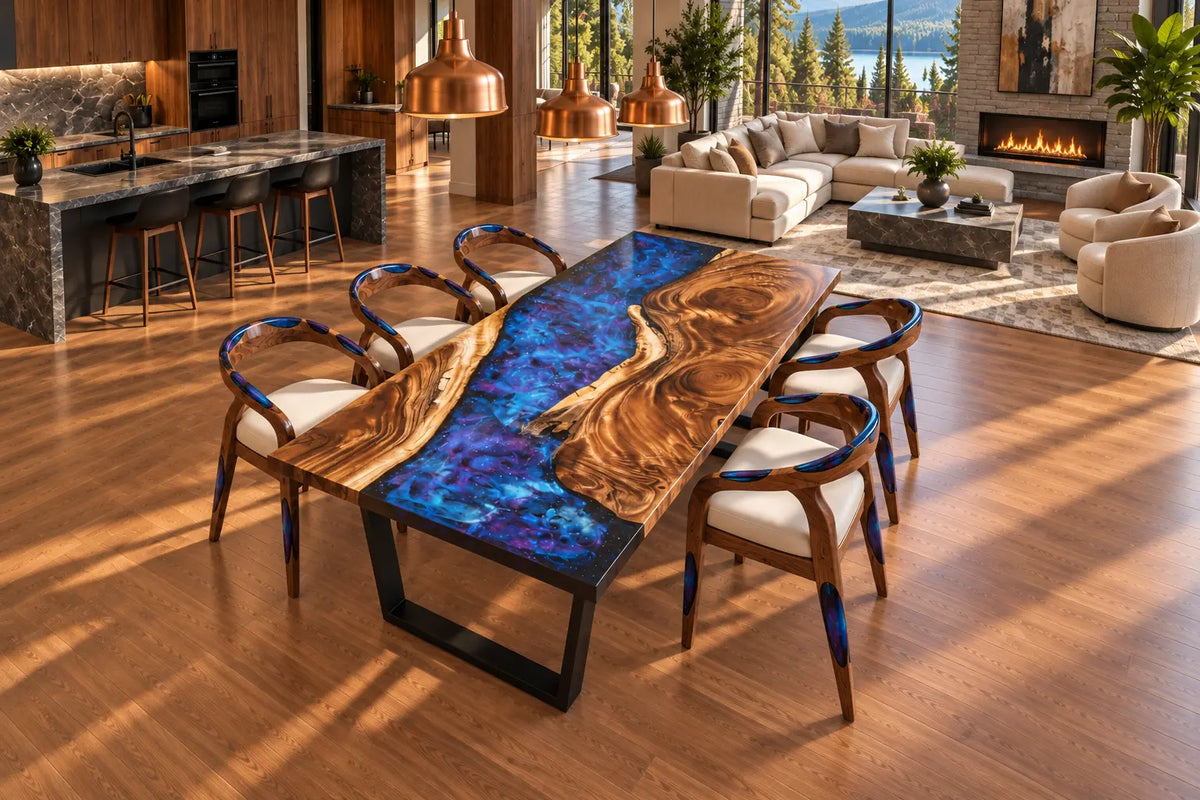 Custom Epoxy Resin Galaxy Table AL005