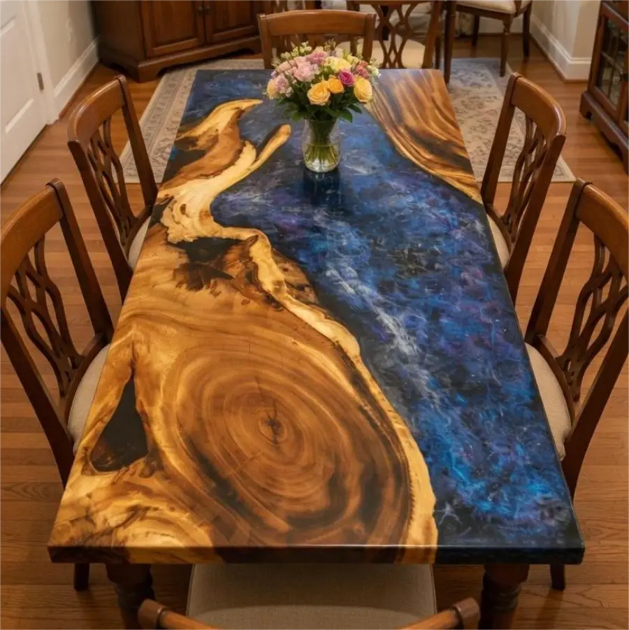Custom Epoxy Resin Galaxy Table AL008