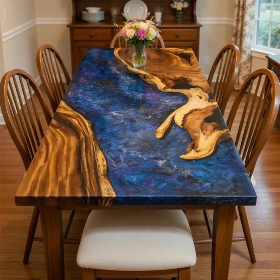 Custom Epoxy Resin Galaxy Table AL008
