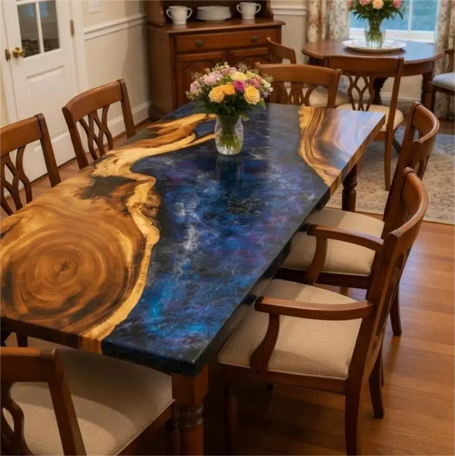Custom Epoxy Resin Galaxy Table AL008