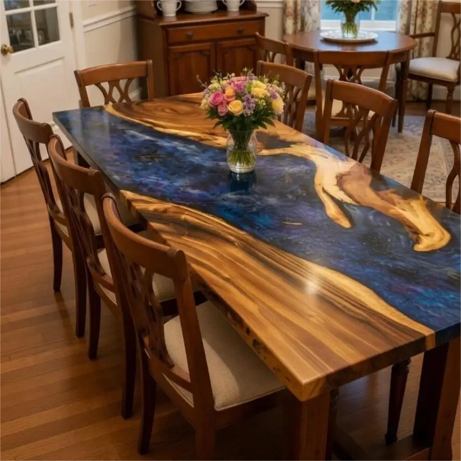 Custom Epoxy Resin Galaxy Table AL008