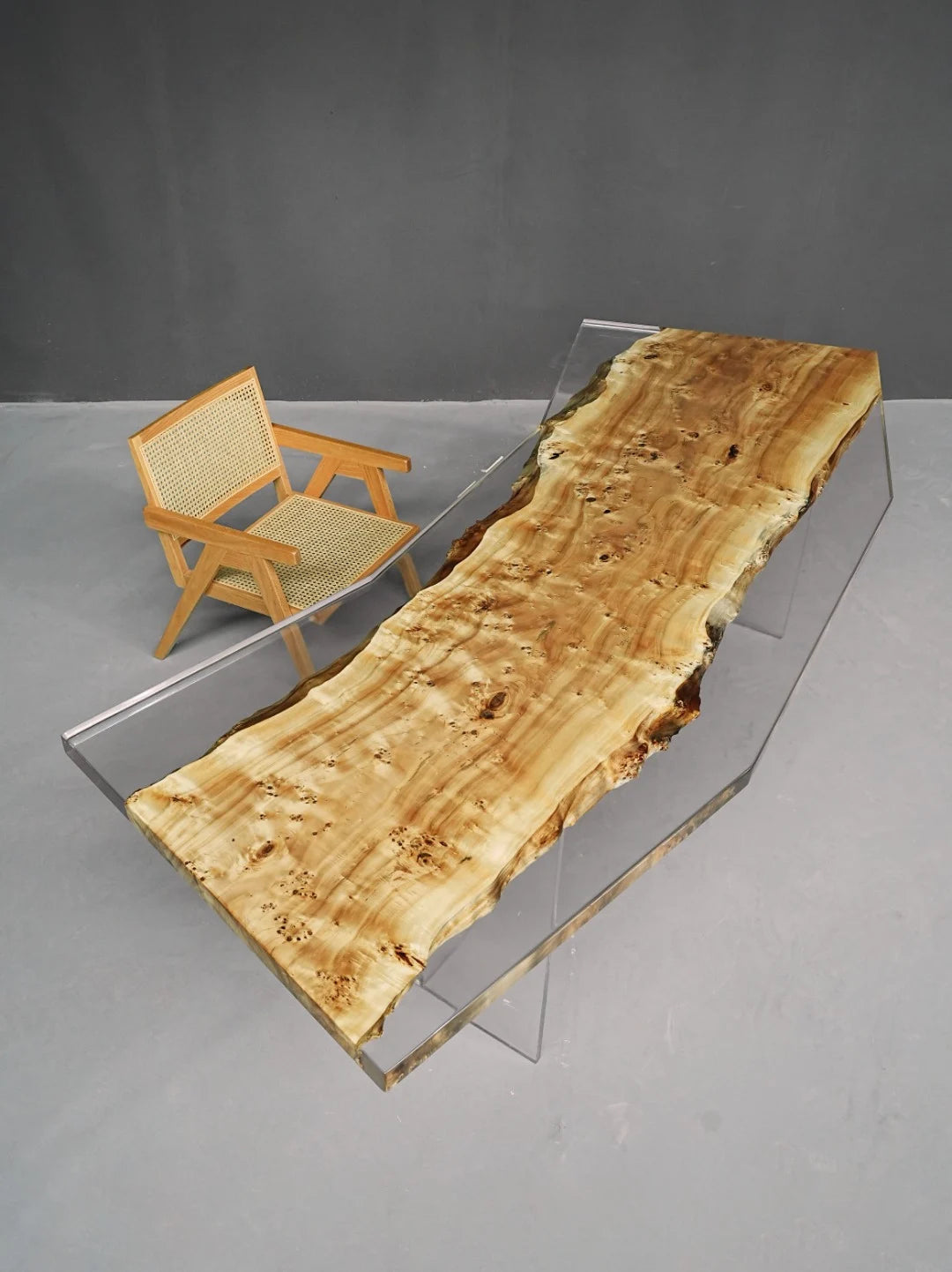 Aurora In Stock 35" x 106" x 2" Luxury Poplar Epoxy Live Edge Table ATD0001