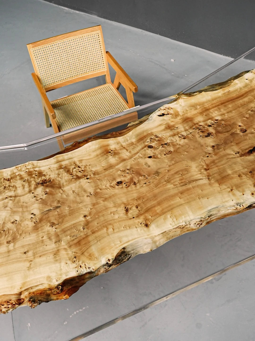 Aurora In Stock 35" x 106" x 2" Luxury Poplar Epoxy Live Edge Table ATD0001