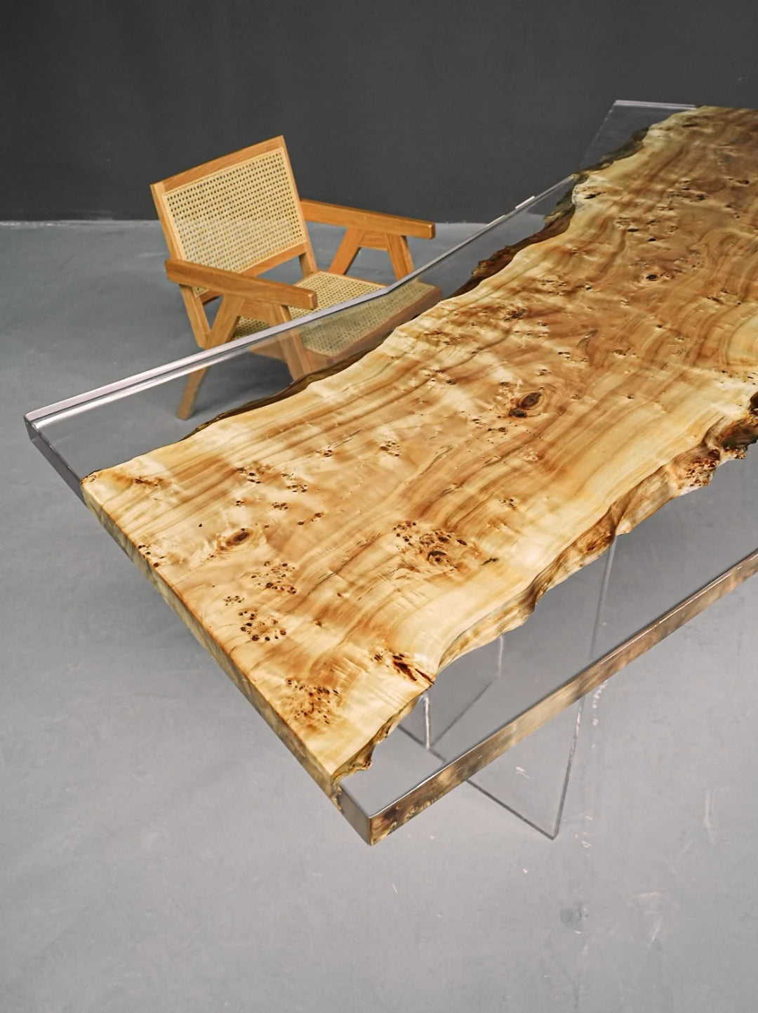 Aurora In Stock 35" x 106" x 2" Luxury Poplar Epoxy Live Edge Table ATD0001