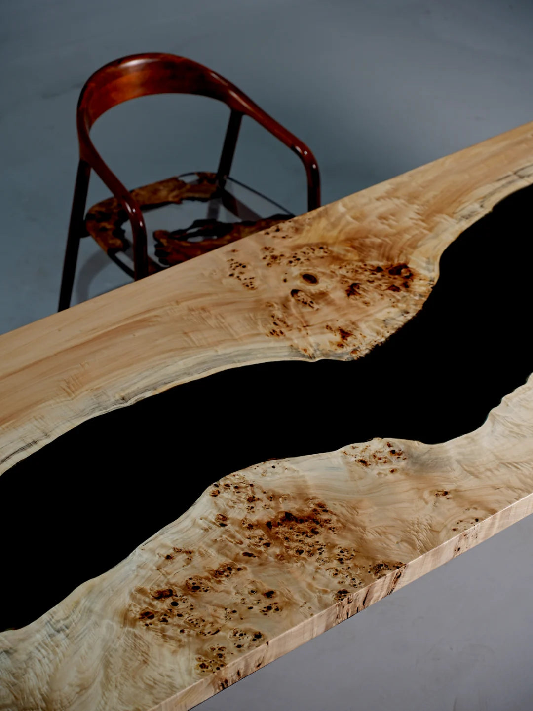 Aurora In Stock 39" x 110" x 2" Luxury Poplar Epoxy River Table ATD0002