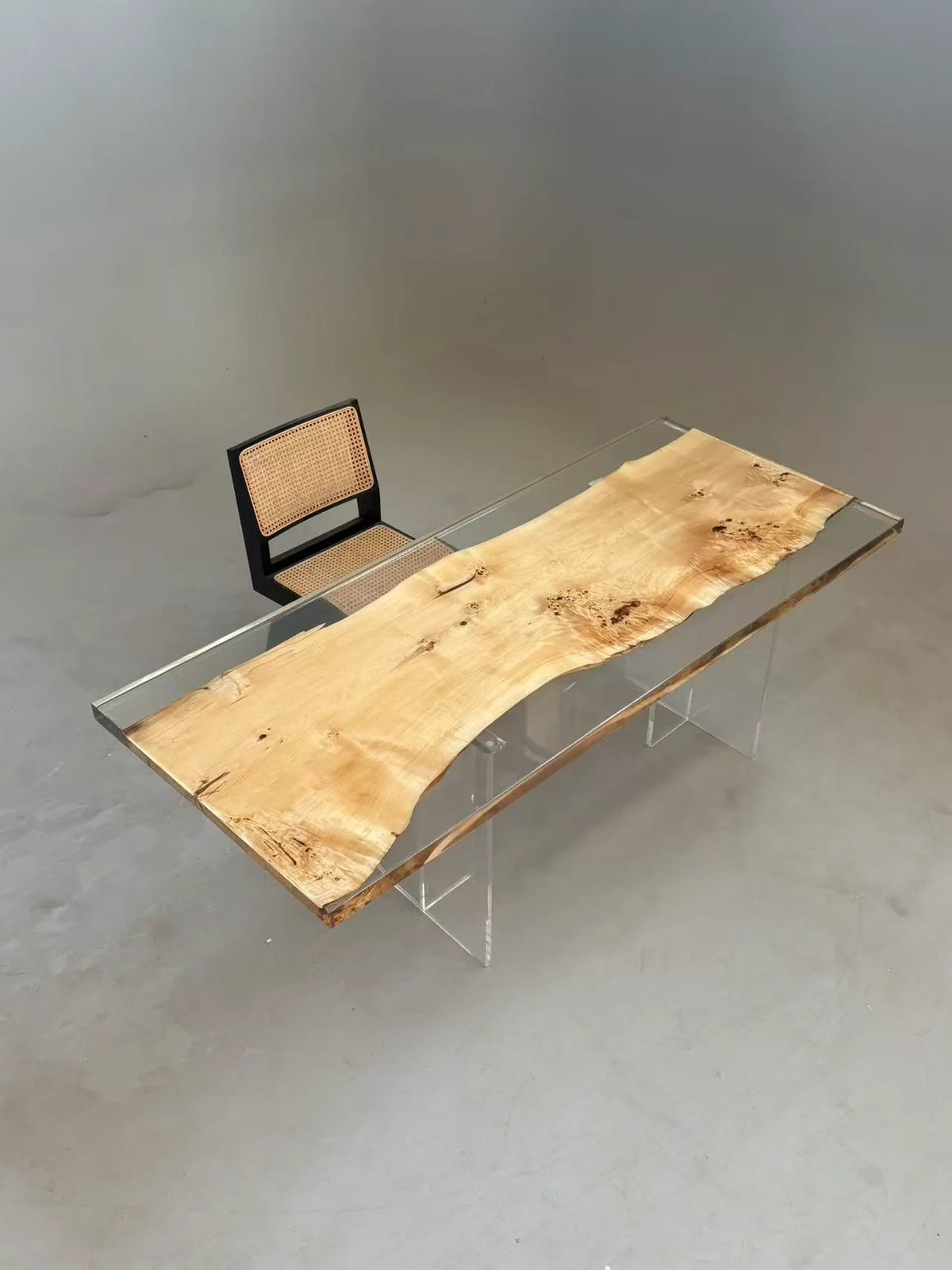 Aurora In Stock 33" x 79" x 2" Luxury Poplar Epoxy Live Edge Table ATD0004