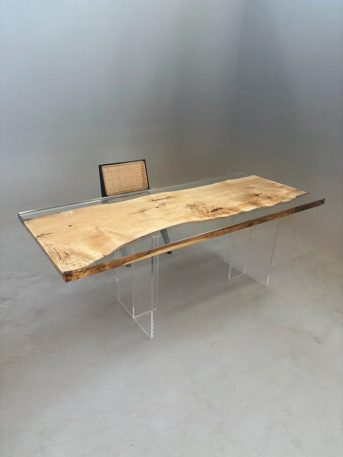 Aurora In Stock 33" x 79" x 2" Luxury Poplar Epoxy Live Edge Table ATD0004