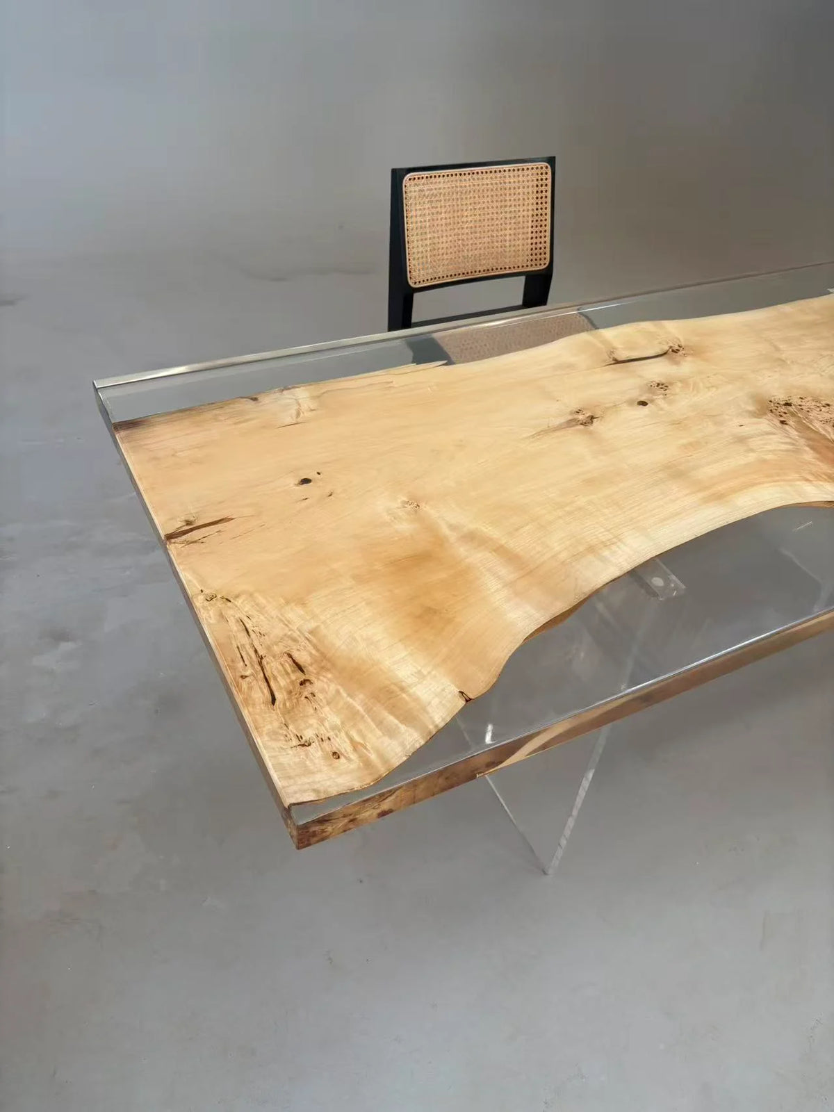 Aurora In Stock 33" x 79" x 2" Luxury Poplar Epoxy Live Edge Table ATD0004