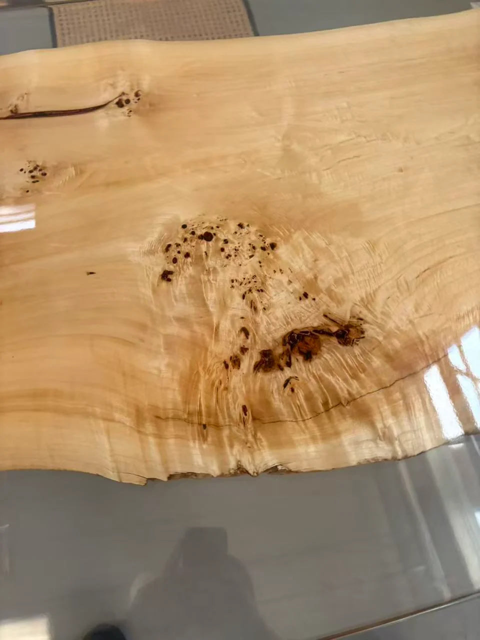 Aurora In Stock 33" x 79" x 2" Luxury Poplar Epoxy Live Edge Table ATD0004