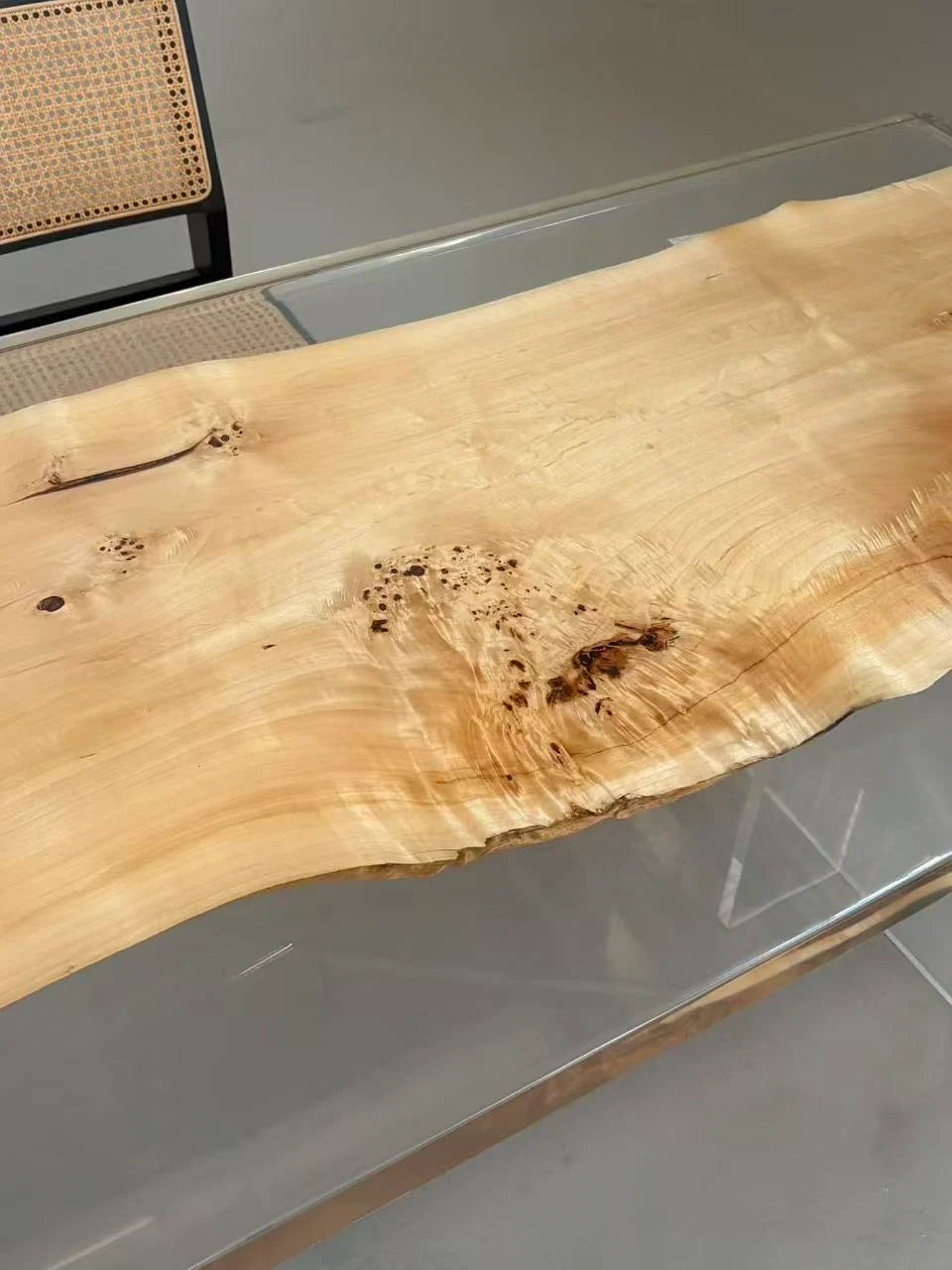 Aurora In Stock 33" x 79" x 2" Luxury Poplar Epoxy Live Edge Table ATD0004