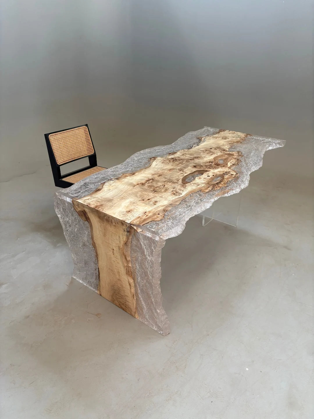 Aurora In Stock 35" x 71" x 2" Luxury Poplar Epoxy Live Edge Table ATD0005