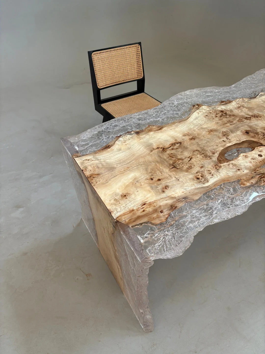Aurora In Stock 35" x 71" x 2" Luxury Poplar Epoxy Live Edge Table ATD0005
