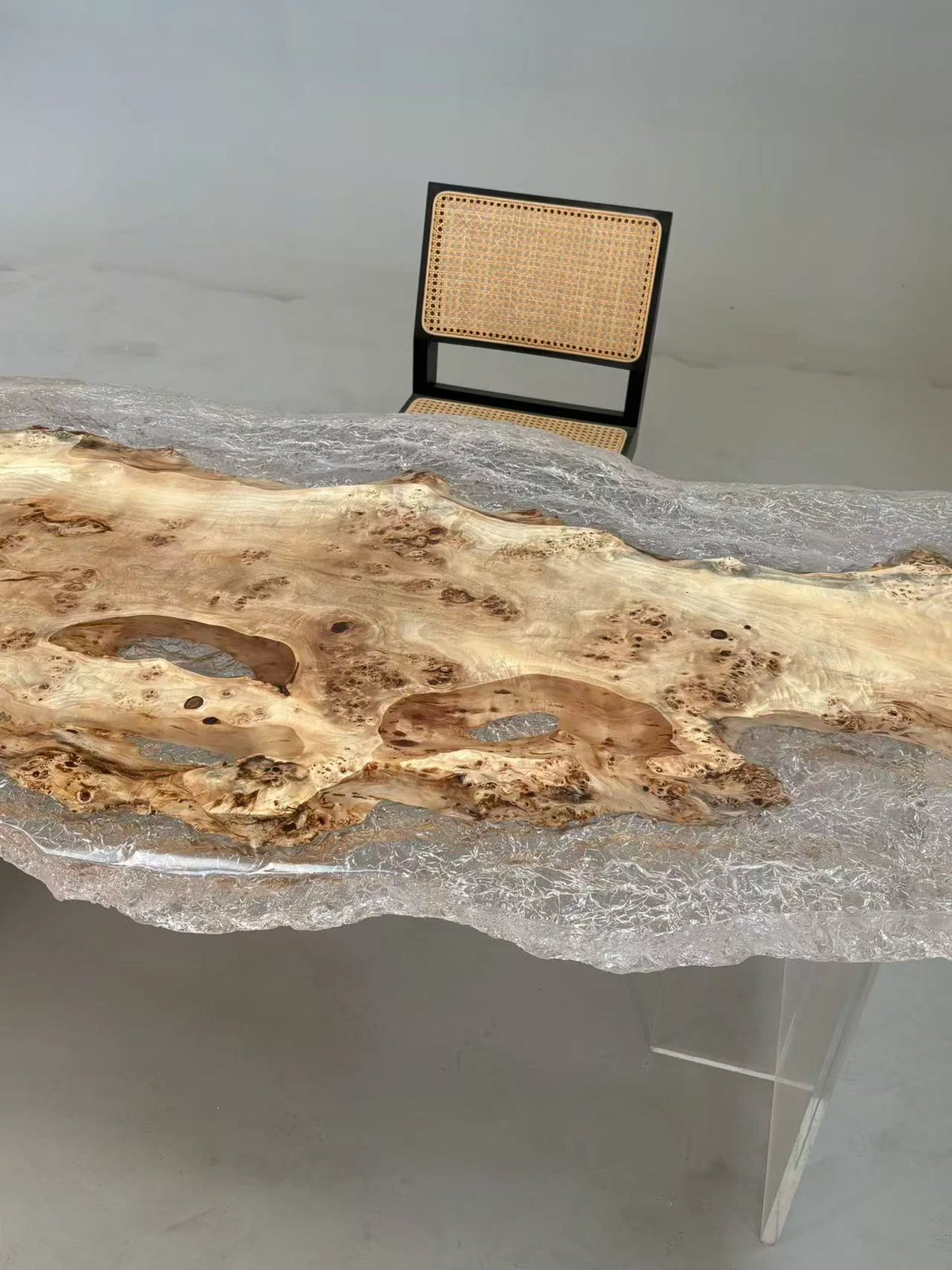 Aurora In Stock 35" x 71" x 2" Luxury Poplar Epoxy Live Edge Table ATD0005