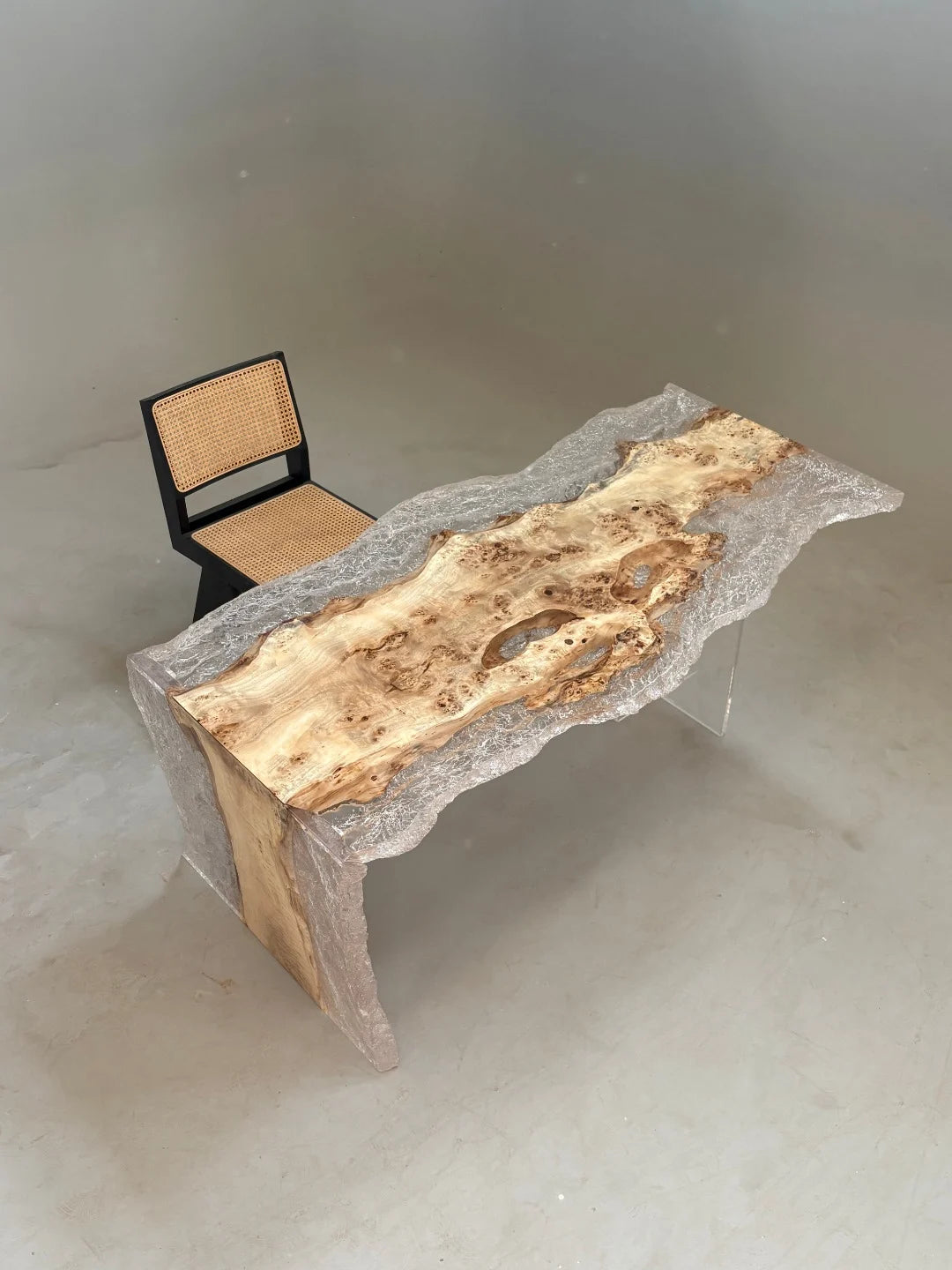 Aurora In Stock 35" x 71" x 2" Luxury Poplar Epoxy Live Edge Table ATD0005