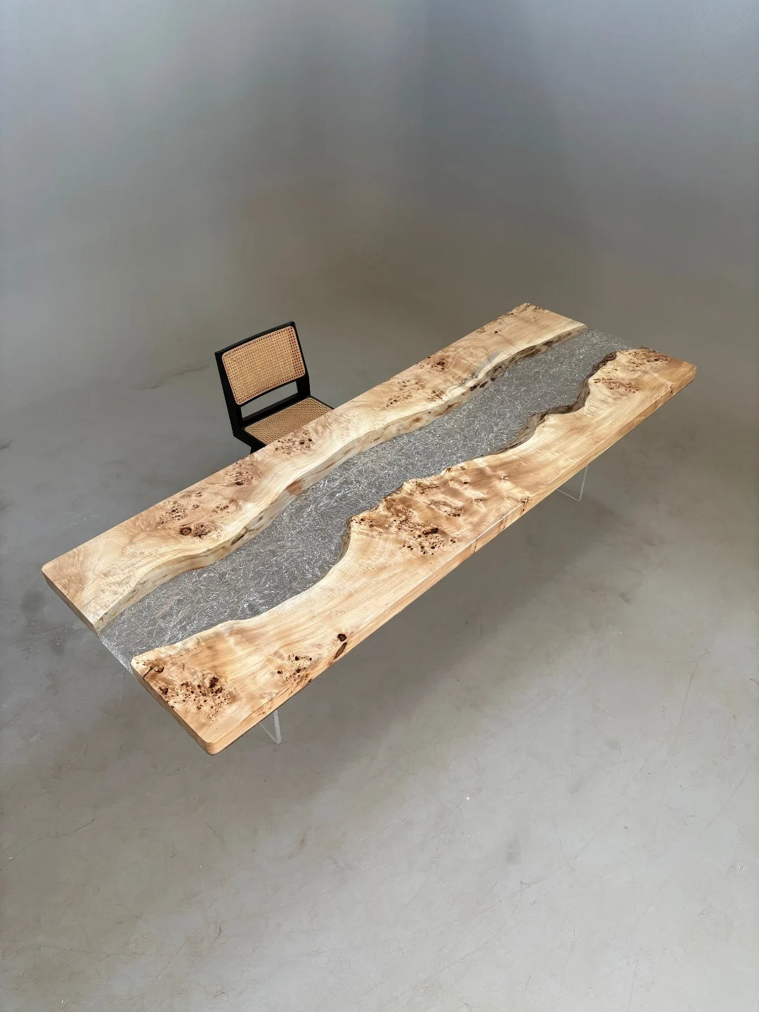 Aurora In Stock 39" x 110" x 2.5" Luxury Poplar Epoxy River Table ATD0006