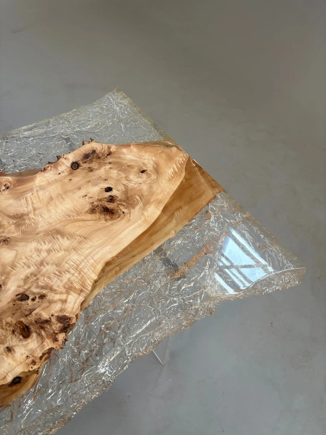 Aurora In Stock 28" x 55" x 2" Luxury Poplar Epoxy Live Edge Table ATD0007 (Minor Imperfection)