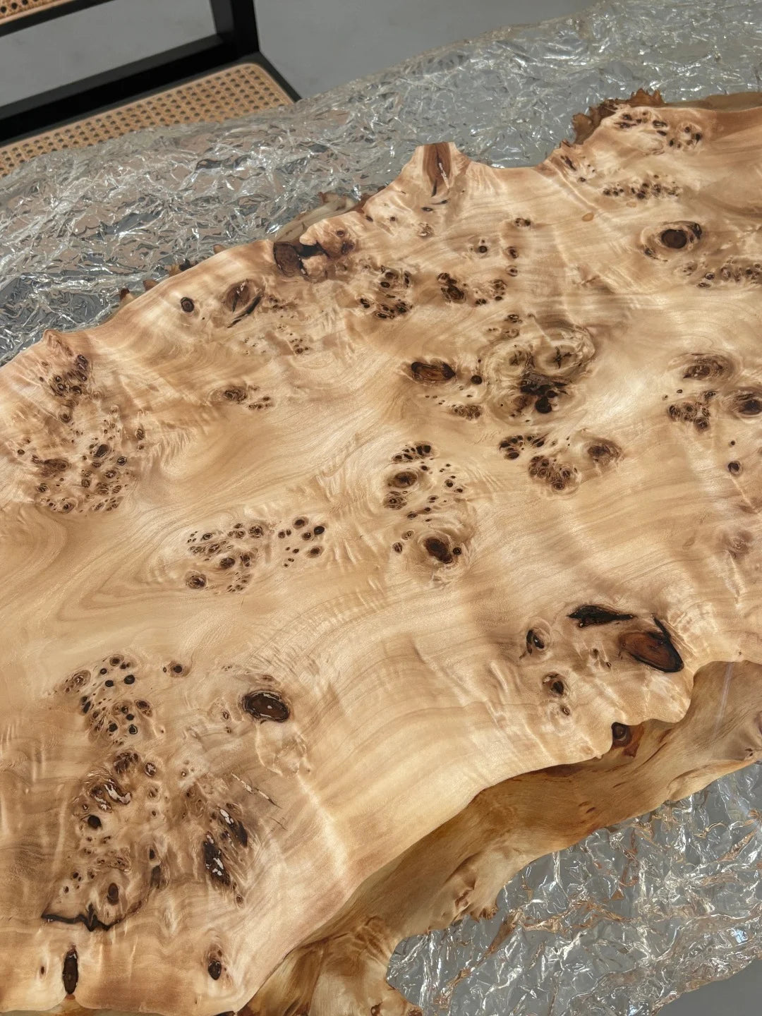 Aurora In Stock 28" x 55" x 2" Luxury Poplar Epoxy Live Edge Table ATD0007 (Minor Imperfection)