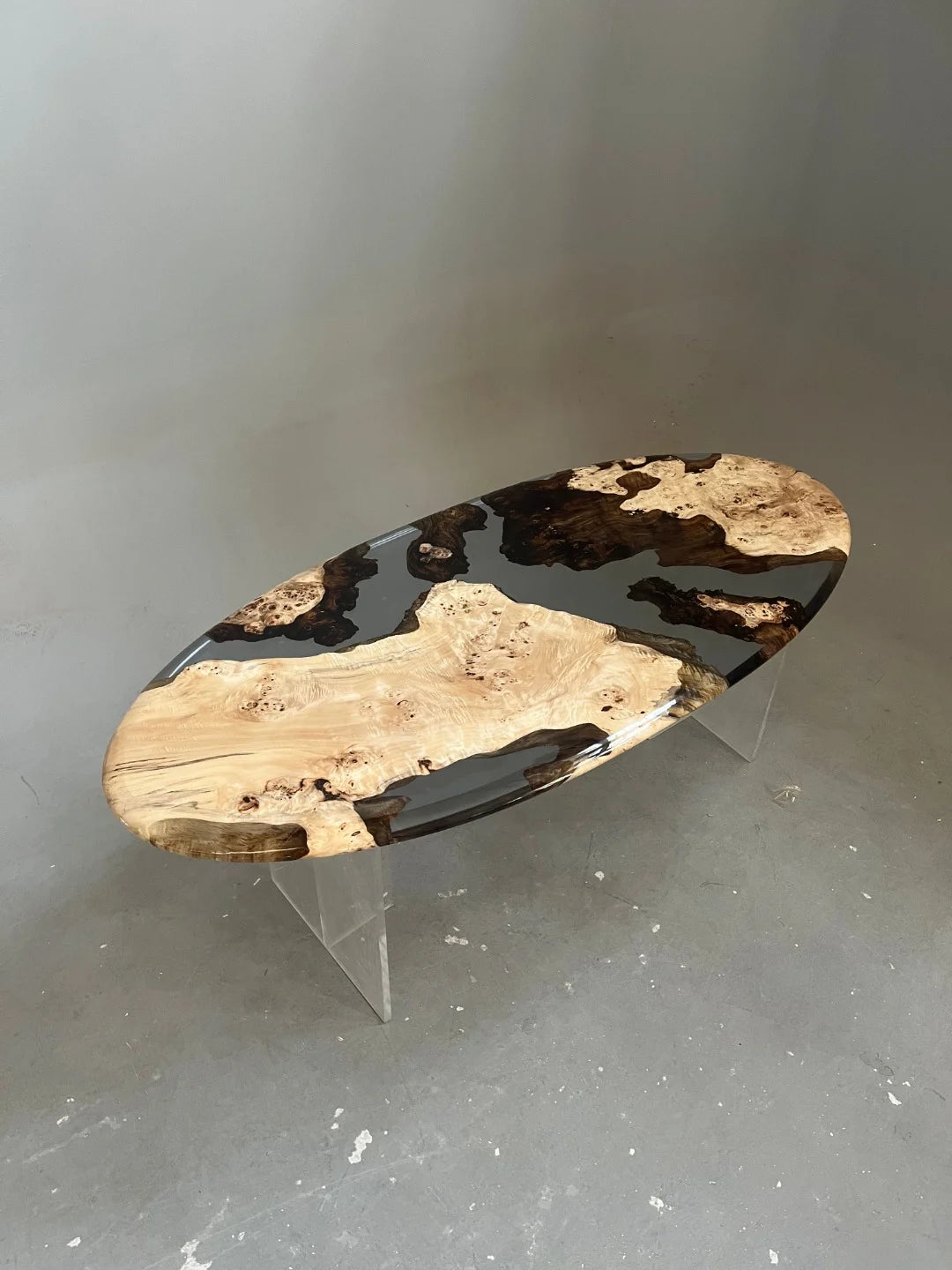 Aurora In Stock 35" x 79" x 2" Luxury Poplar Epoxy Live Edge Table ATD0010