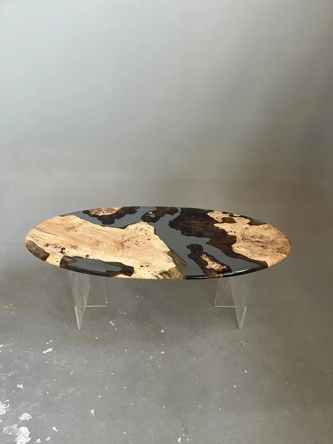 Aurora In Stock 35" x 79" x 2" Luxury Poplar Epoxy Live Edge Table ATD0010
