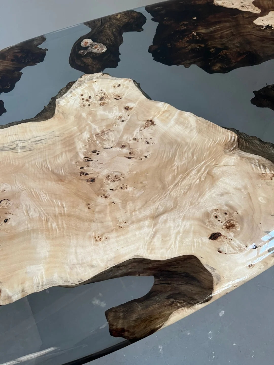 Aurora In Stock 35" x 79" x 2" Luxury Poplar Epoxy Live Edge Table ATD0010
