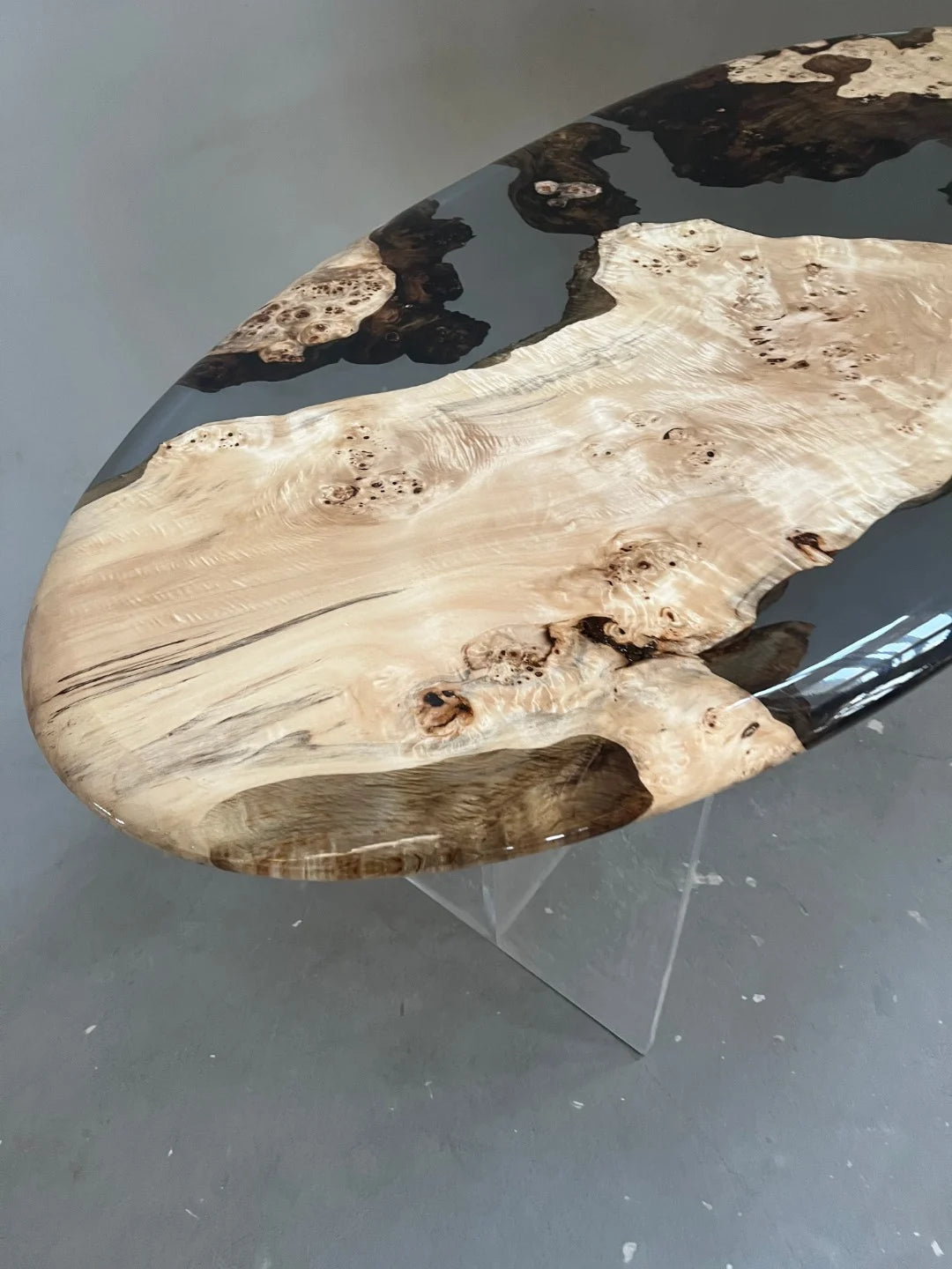 Aurora In Stock 35" x 79" x 2" Luxury Poplar Epoxy Live Edge Table ATD0010