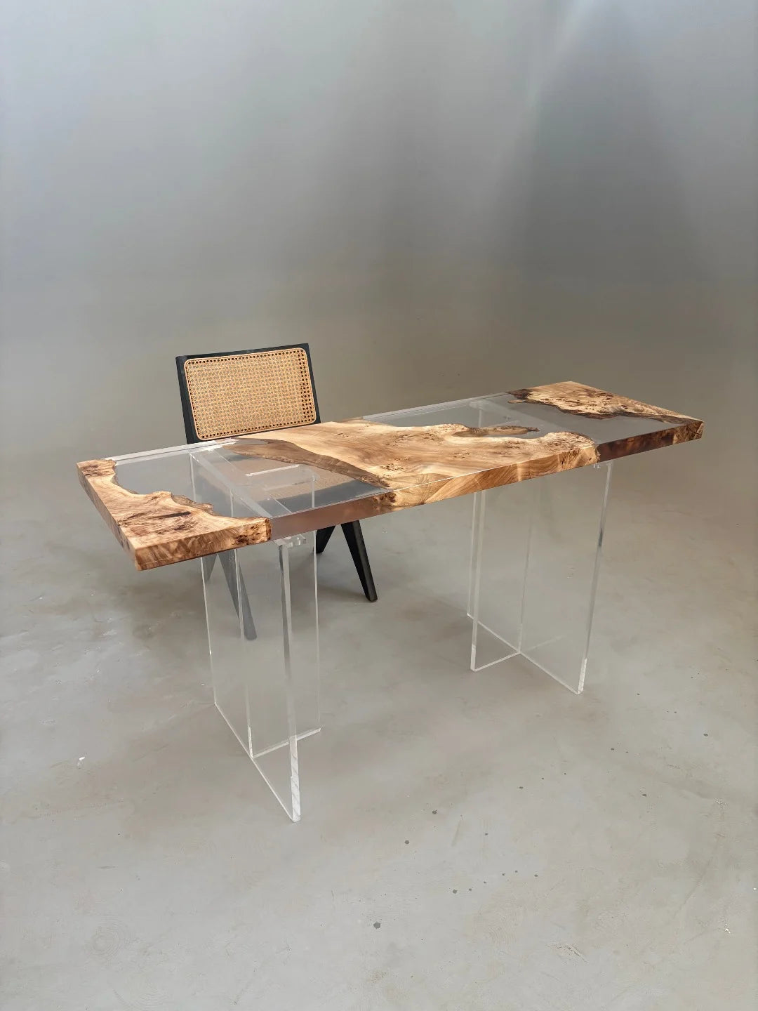Aurora In Stock 20" x 59" x 2" Luxury Poplar Epoxy Live Edge Table ATD0011
