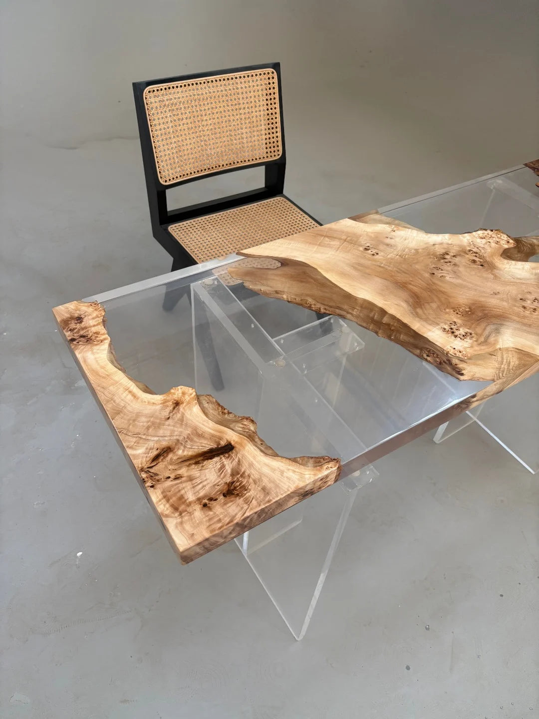Aurora In Stock 20" x 59" x 2" Luxury Poplar Epoxy Live Edge Table ATD0011