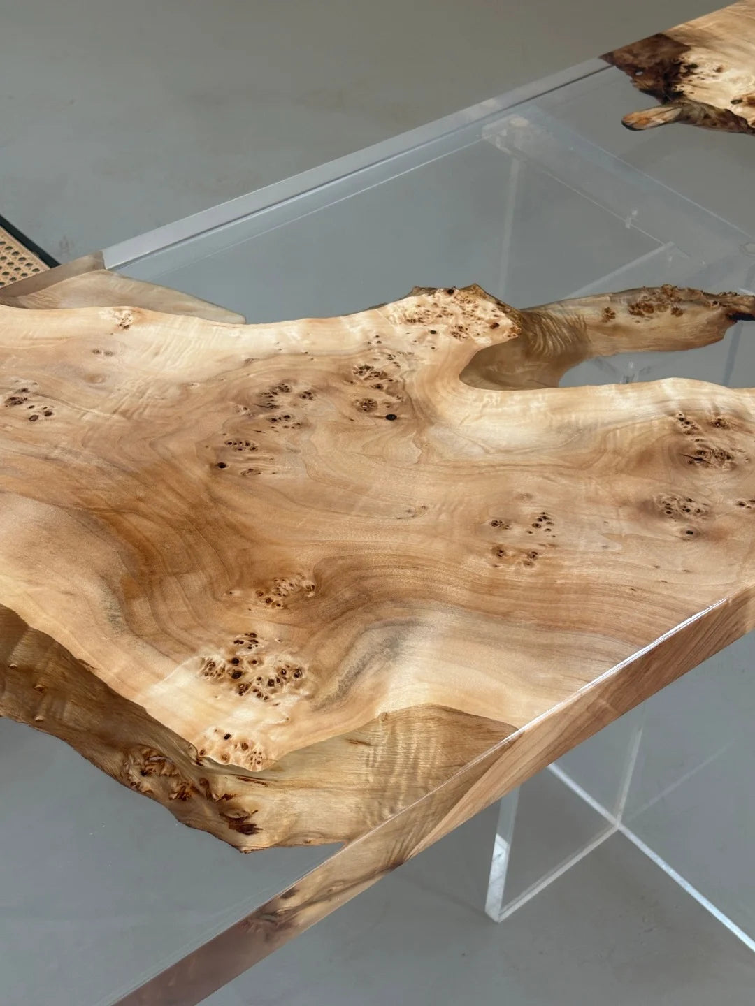 Aurora In Stock 20" x 59" x 2" Luxury Poplar Epoxy Live Edge Table ATD0011