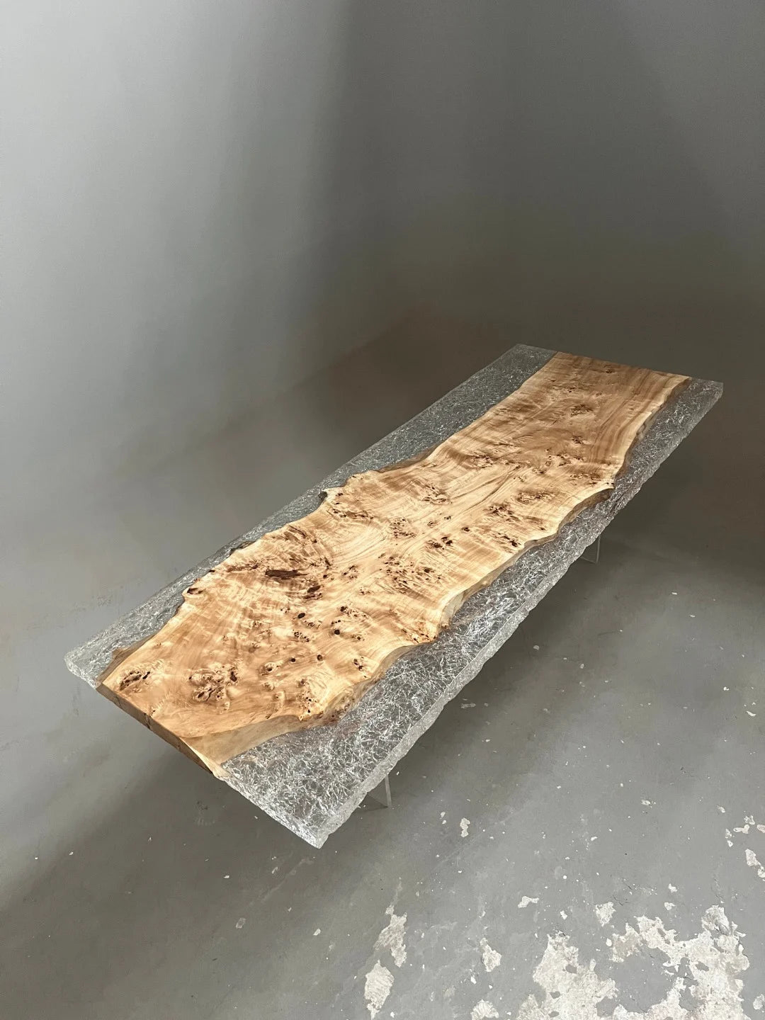 Aurora In Stock 39" x 102" x 2.5" Luxury Poplar Epoxy Live Edge Table ATD0012