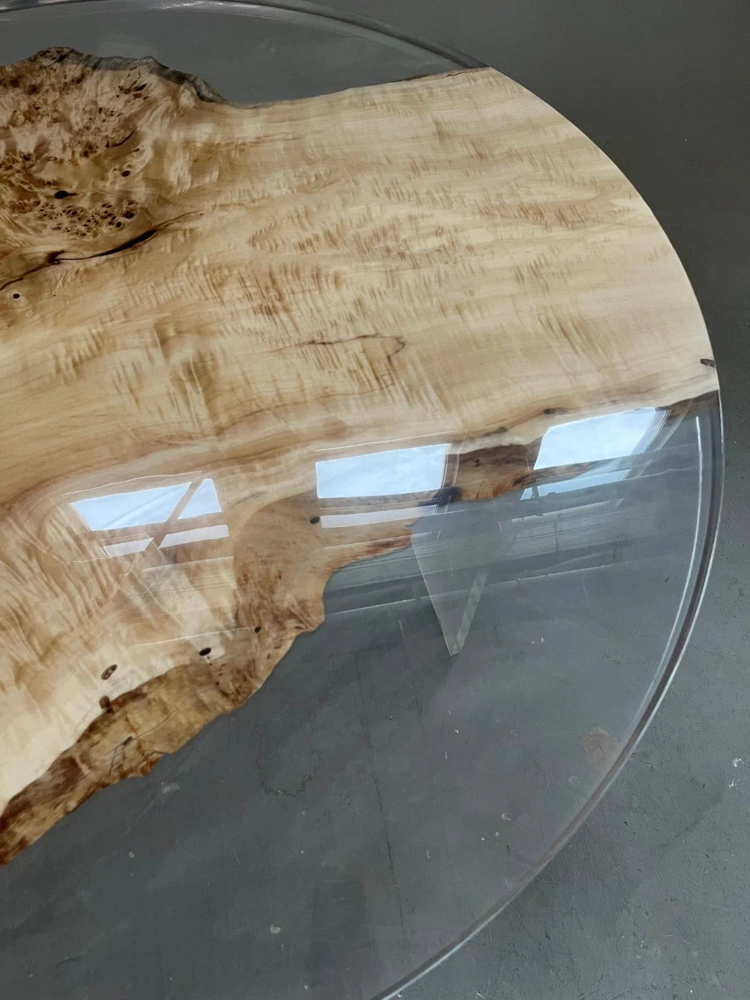 Aurora In Stock 51" x 51" x 2" Luxury Poplar Round Epoxy Table ATD0013