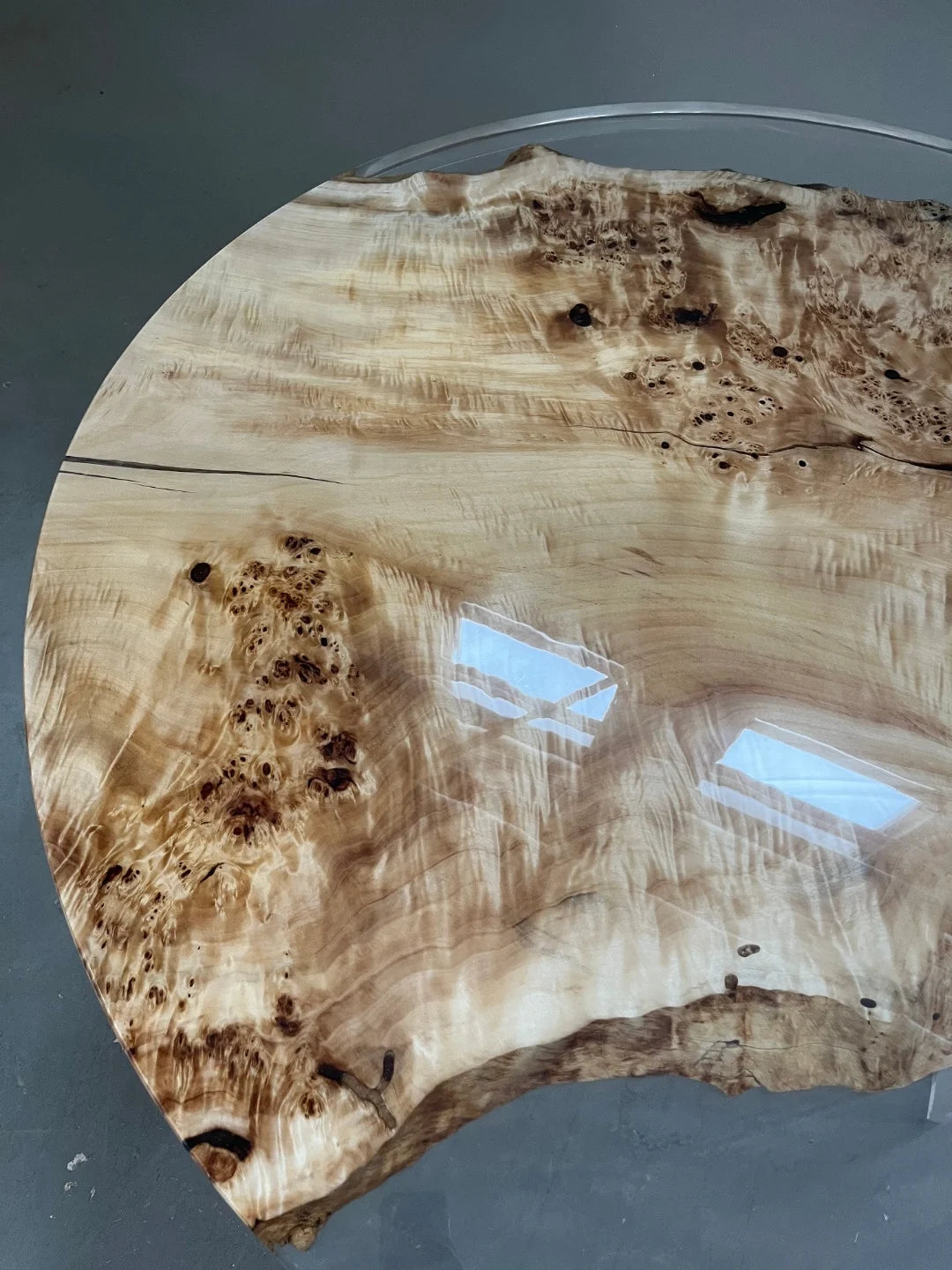 Aurora In Stock 51" x 51" x 2" Luxury Poplar Round Epoxy Table ATD0013
