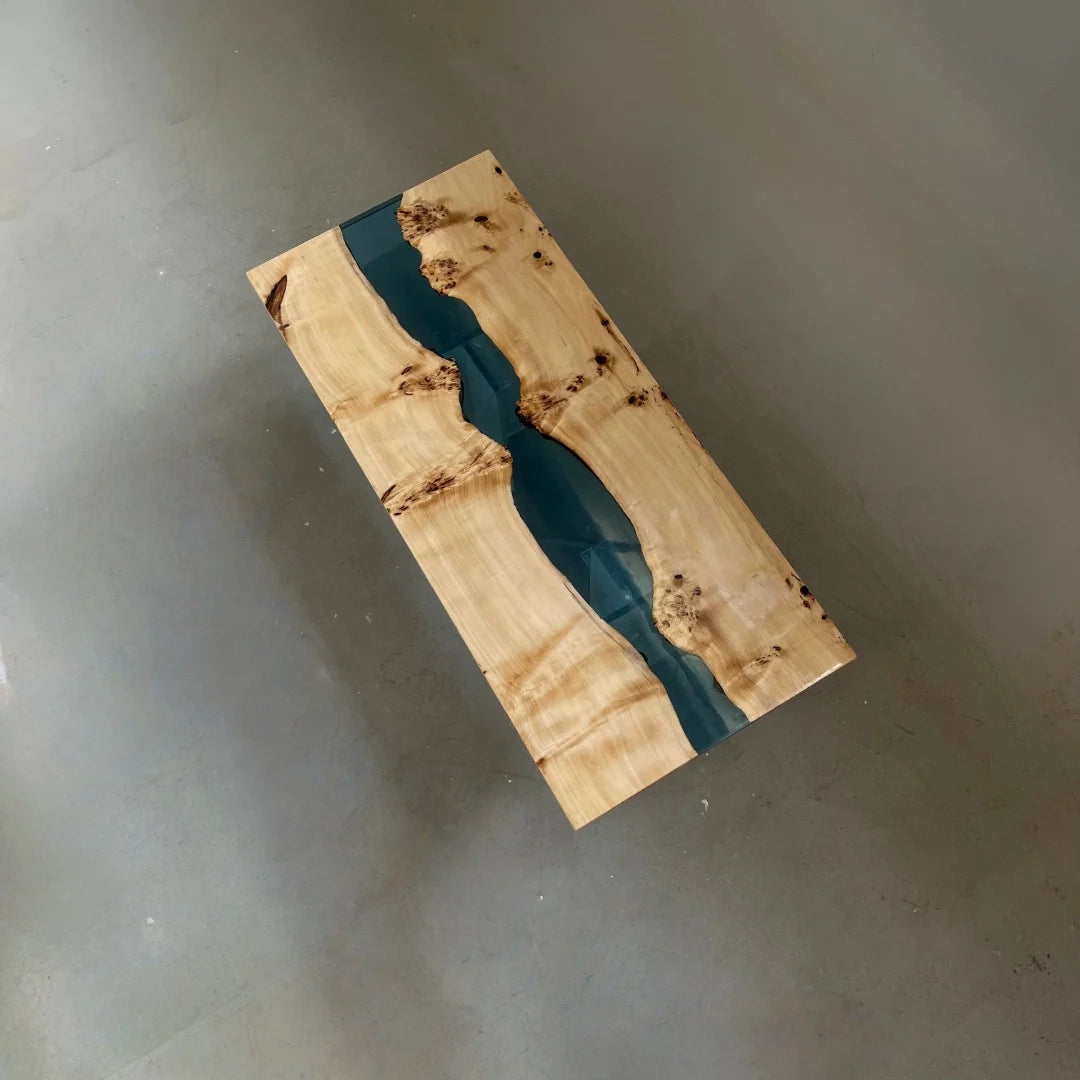 Aurora In Stock 31" x 71" x 2" Luxury Poplar Epoxy River Table ATD0014