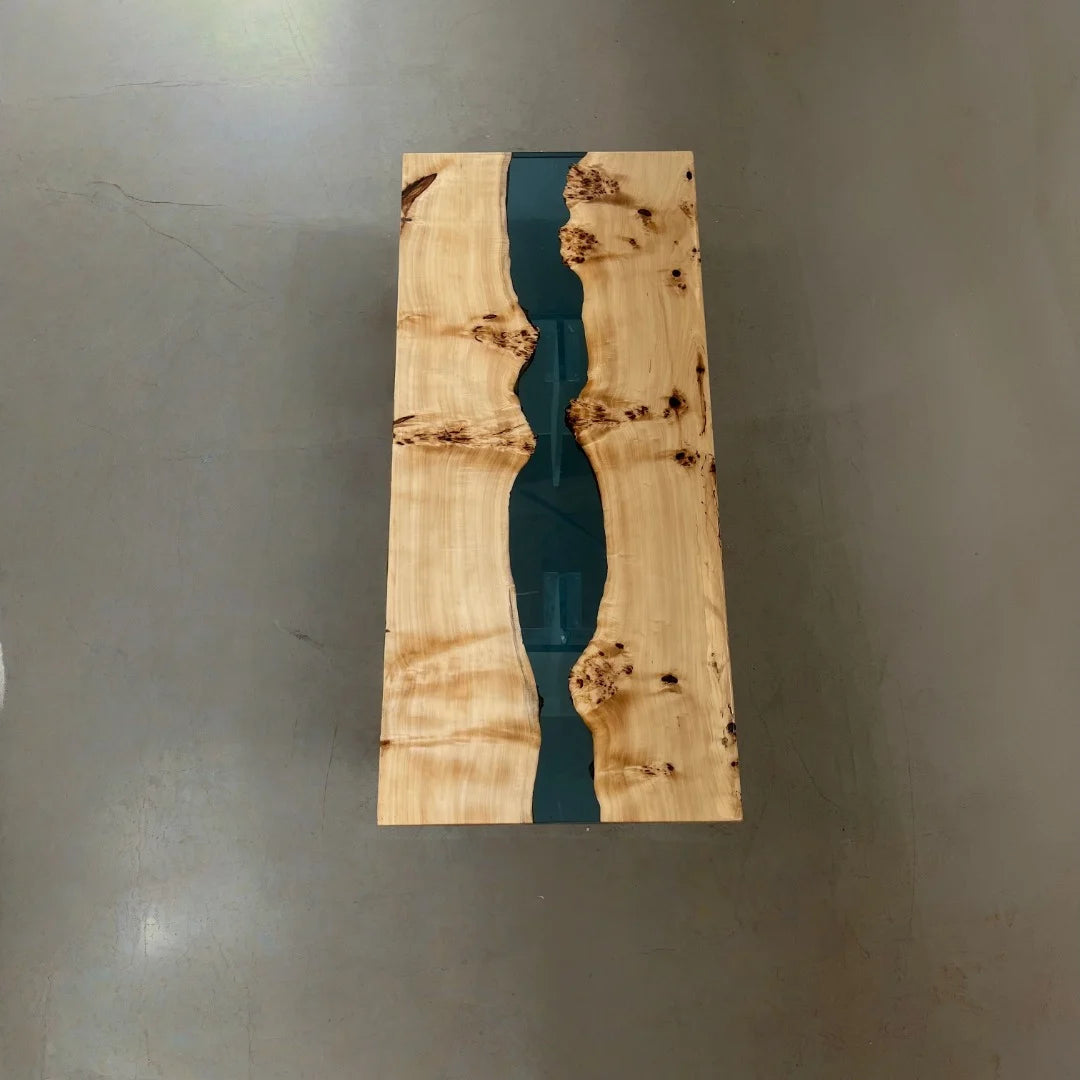 Aurora In Stock 31" x 71" x 2" Luxury Poplar Epoxy River Table ATD0014