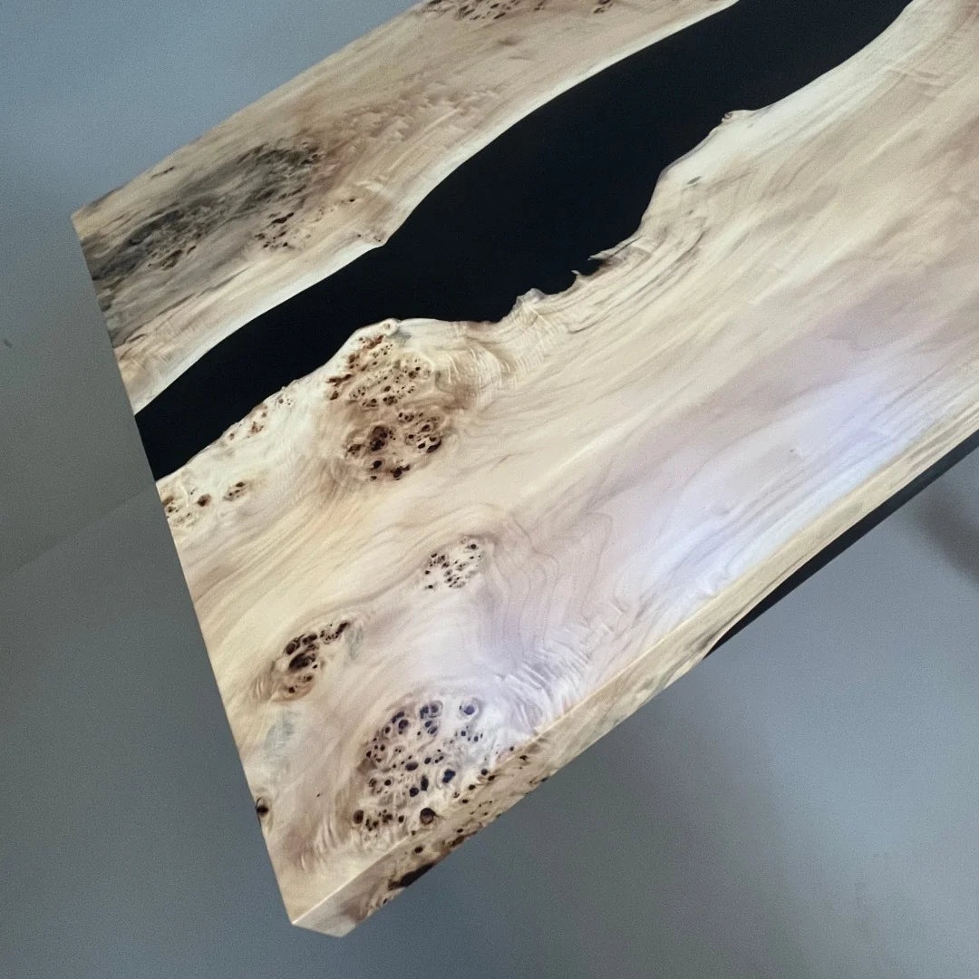Aurora In Stock 51" x 138" x 2.5" Luxury Poplar Epoxy River Table ATD0015