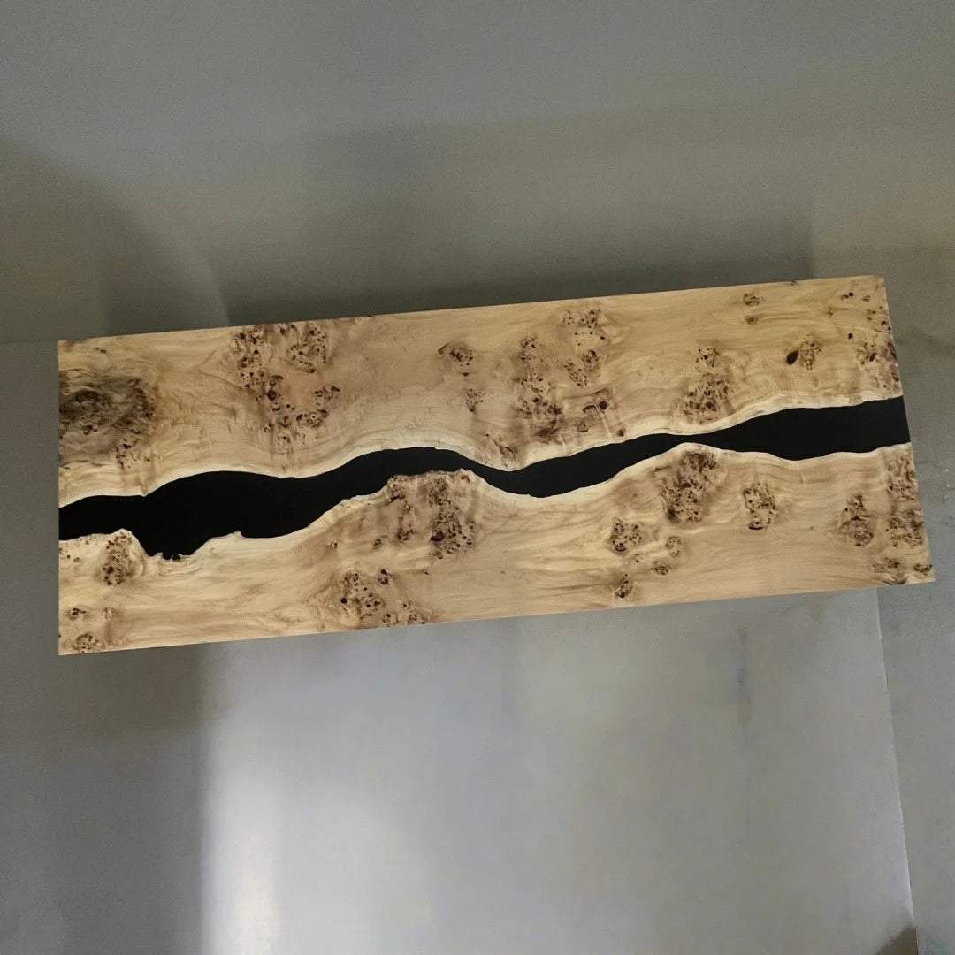 Aurora In Stock 51" x 138" x 2.5" Luxury Poplar Epoxy River Table ATD0015