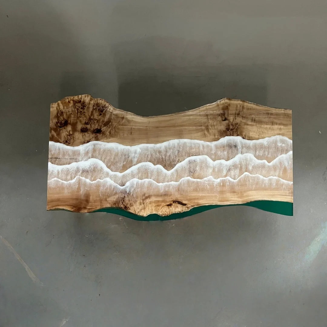Aurora In Stock 36" x 84" x 2" Luxury Poplar Epoxy Live Edge Table ATD0016