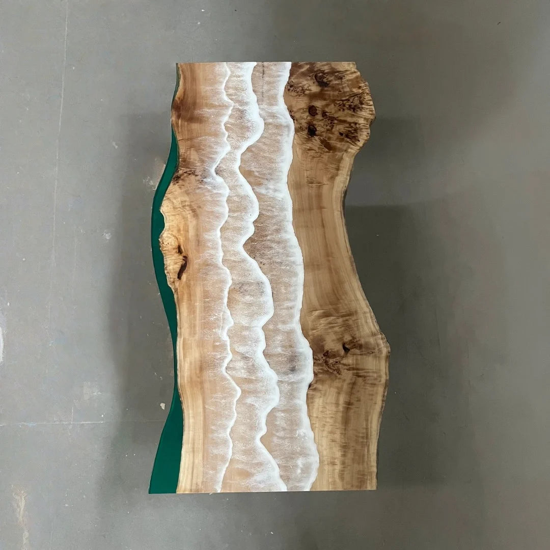 Aurora In Stock 36" x 84" x 2" Luxury Poplar Epoxy Live Edge Table ATD0016