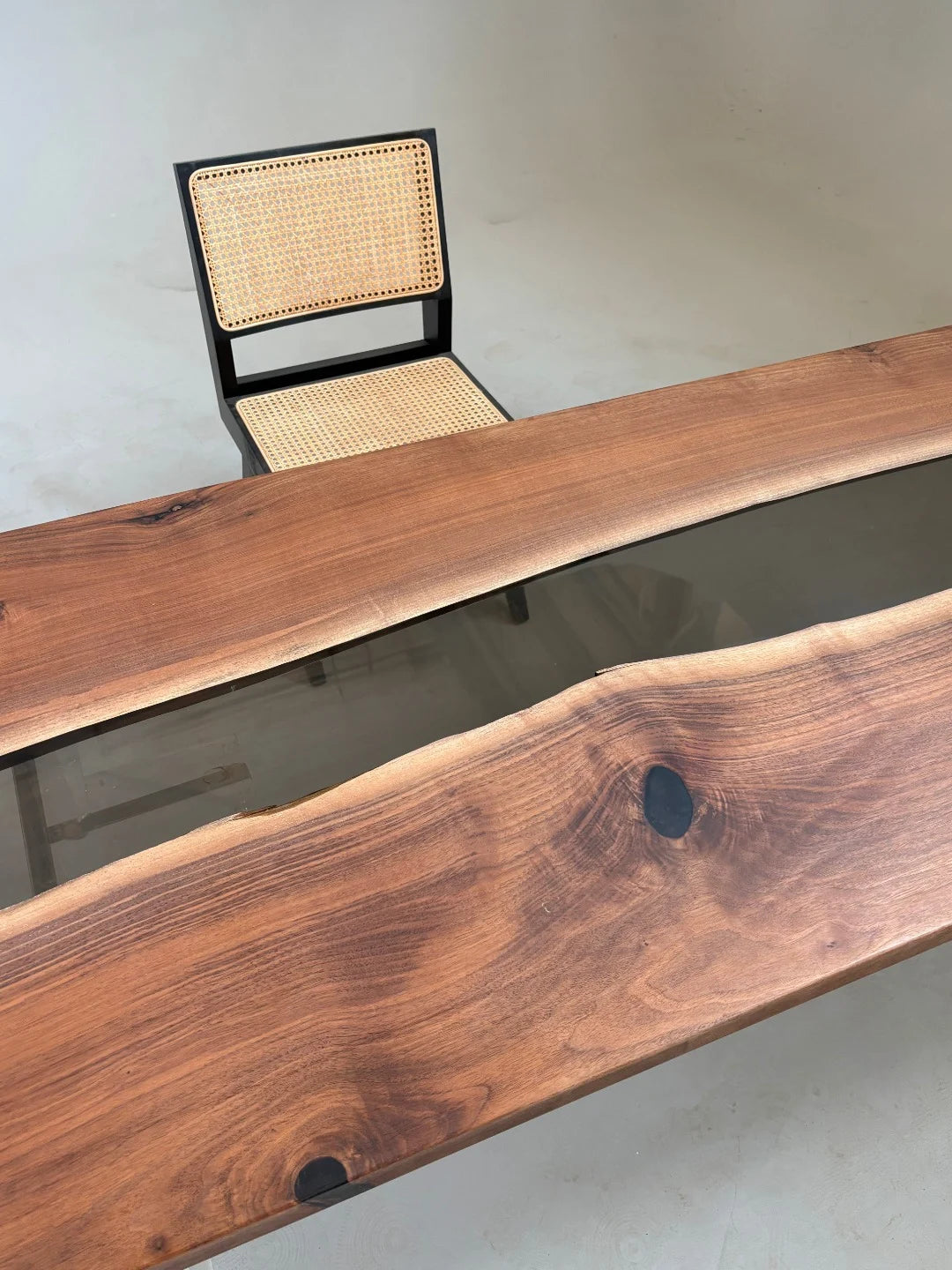Aurora In Stock 31" x 87" x 1" Luxury Walnut Epoxy River Table ATD0018 (Minor Imperfection)