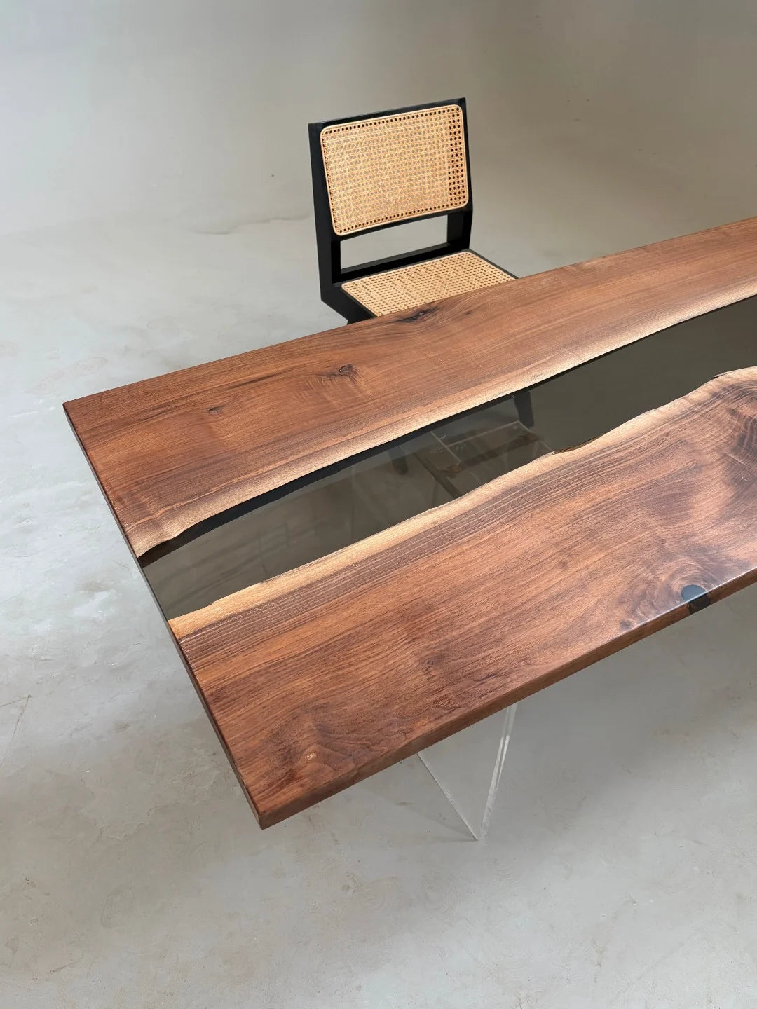 Aurora In Stock 31" x 87" x 1" Luxury Walnut Epoxy River Table ATD0018 (Minor Imperfection)