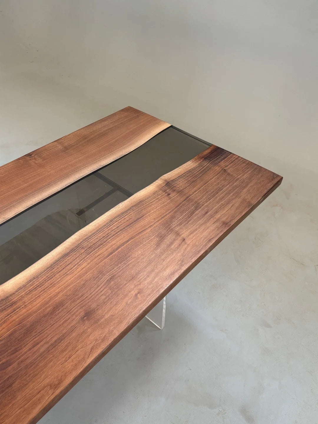 Aurora In Stock 31" x 87" x 1" Luxury Walnut Epoxy River Table ATD0018 (Minor Imperfection)