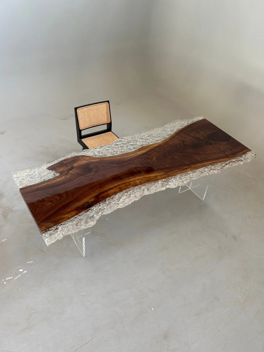 Aurora In Stock 37" x 94" x 2" Luxury Walnut Epoxy Live Edge Table ATD0019