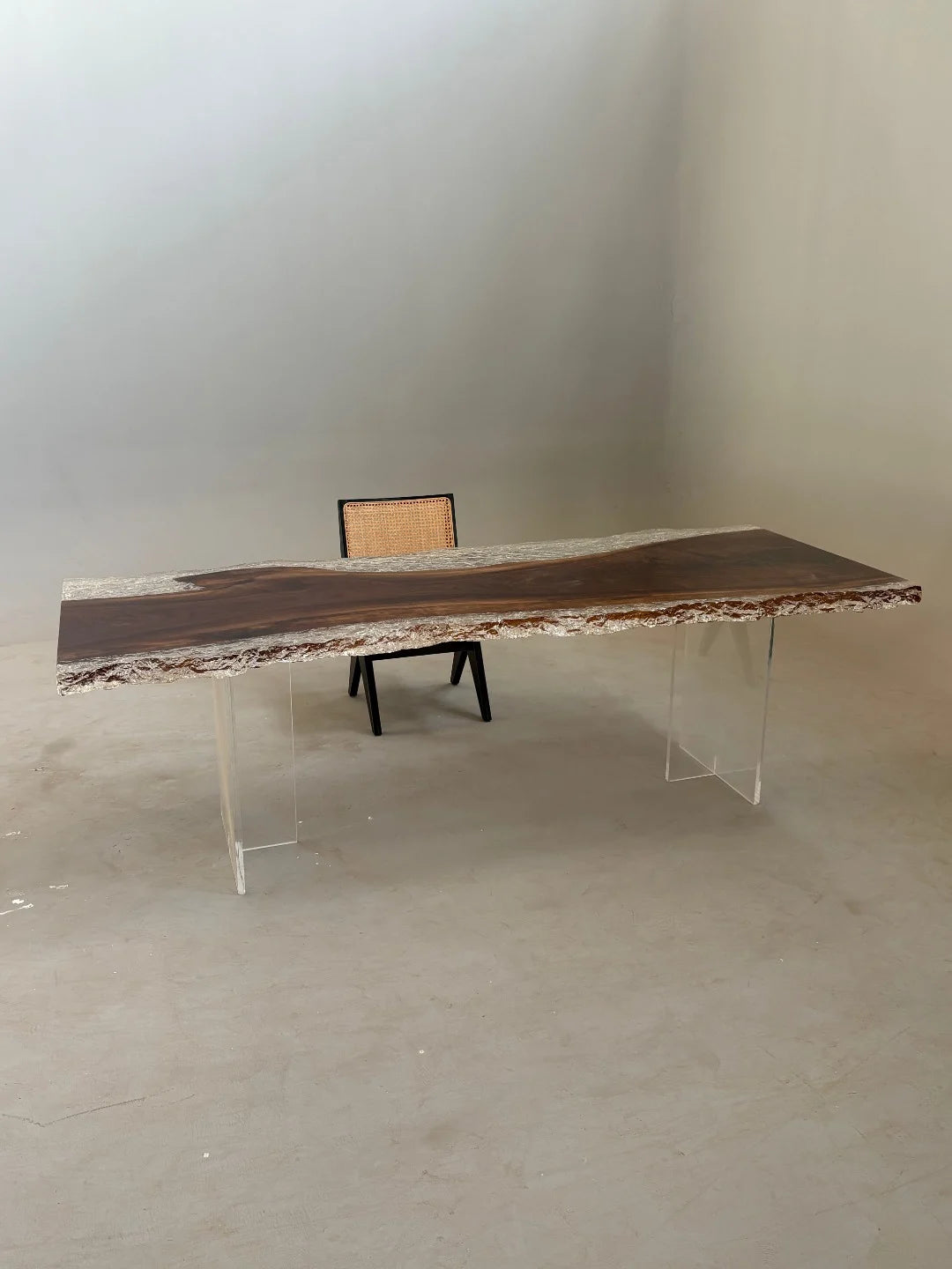 Aurora In Stock 37" x 94" x 2" Luxury Walnut Epoxy Live Edge Table ATD0019