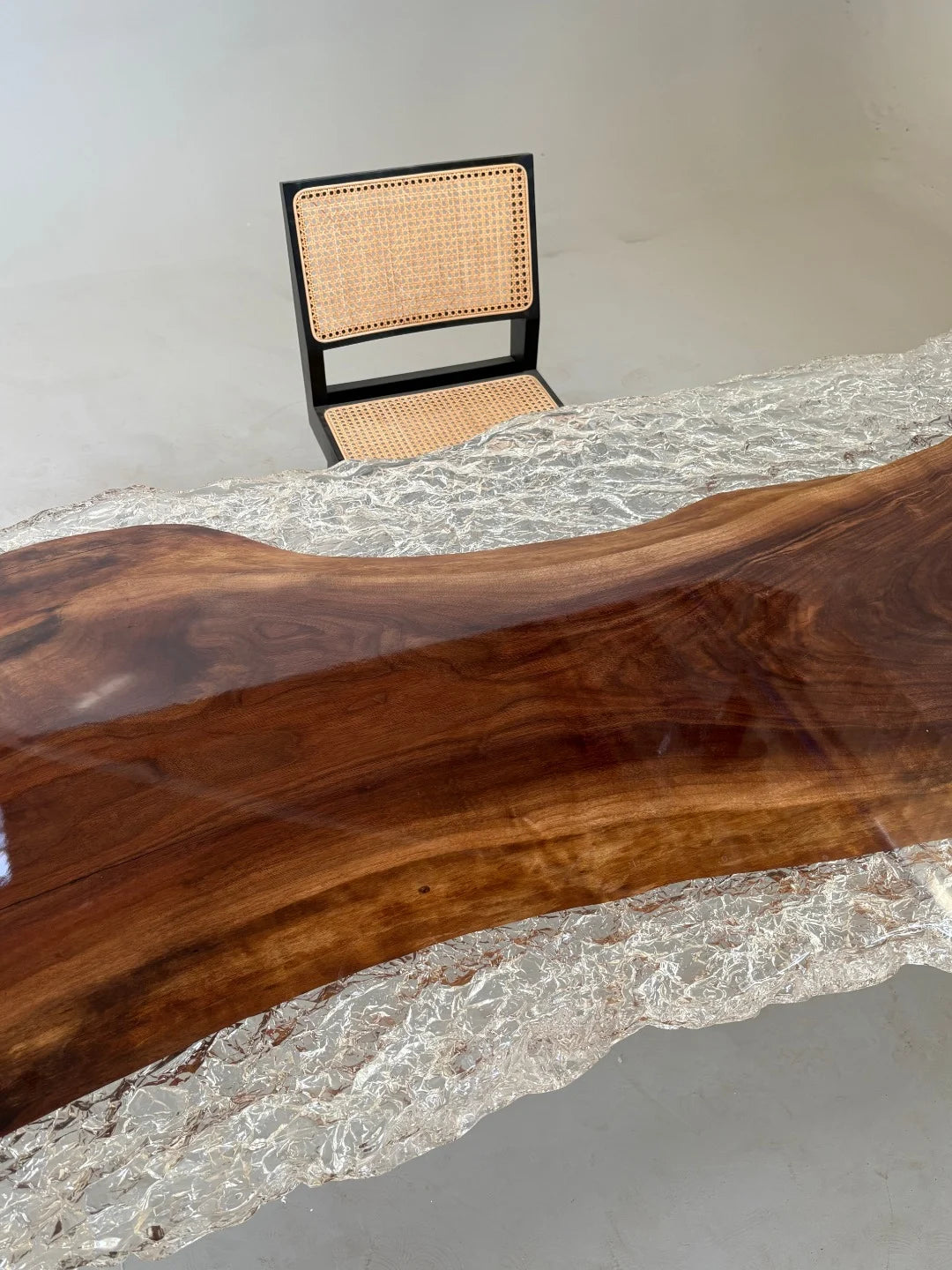 Aurora In Stock 37" x 94" x 2" Luxury Walnut Epoxy Live Edge Table ATD0019