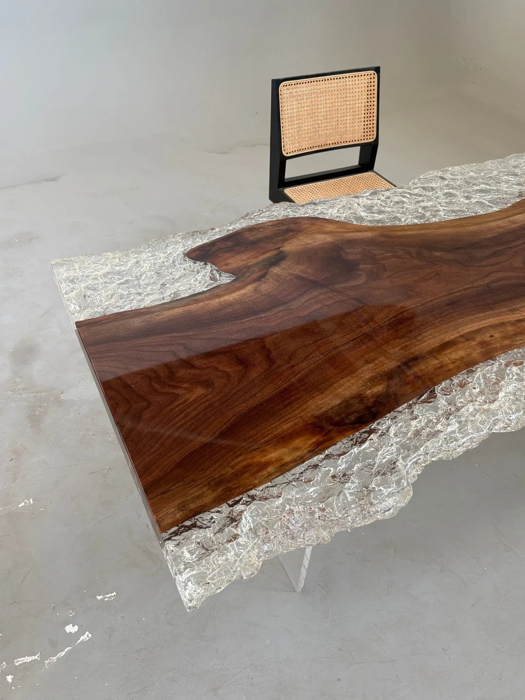 Aurora In Stock 37" x 94" x 2" Luxury Walnut Epoxy Live Edge Table ATD0019