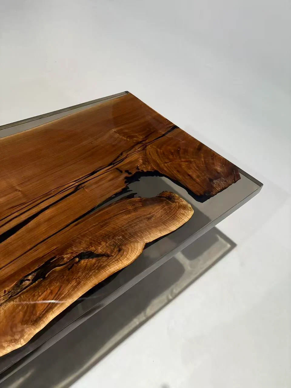 Aurora In Stock 39" x 138" x 2.5" Luxury Walnut Epoxy Live Edge Table ATD0020 (Minor Imperfection)